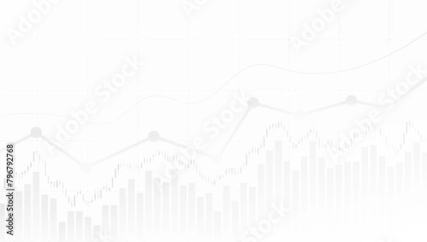 Fototapeta Abstract Financial Chart With Uptrend Line Graph