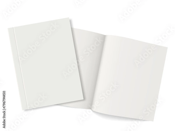 Fototapeta Open Booklet Or Book Isolated On White Background