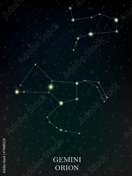 Obraz Konstelacja Bliźnięta i Oriona