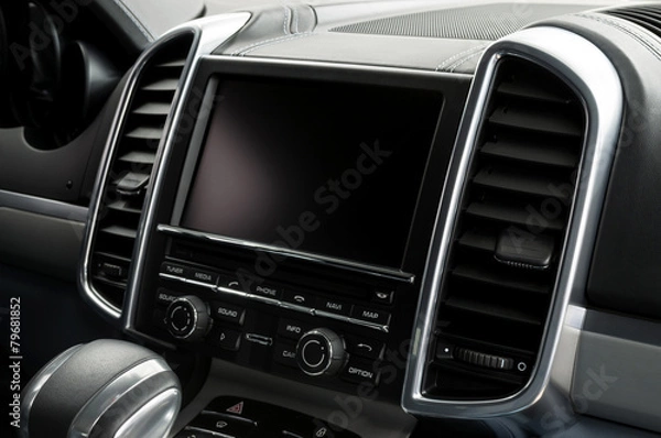 Obraz Panel of a modern car. Screen multimedia system.