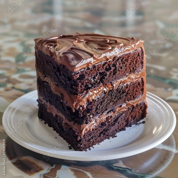 Fototapeta Decadent Triple Layer Chocolate Cake