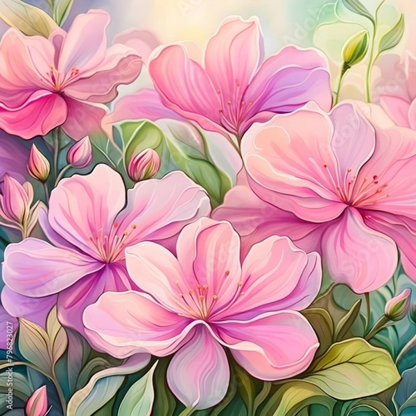 Fototapeta seamless floral pattern