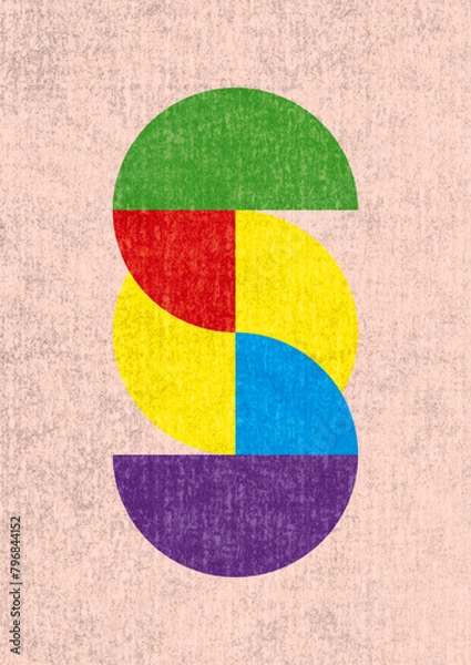 Fototapeta a colorful abstarct for banner, template, web element. colored circle on black background in contemporary style.	