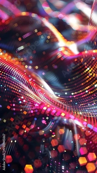 Obraz Holographic Data Visualization Showcasing Sleek Quantum Computing Inspired Aesthetics