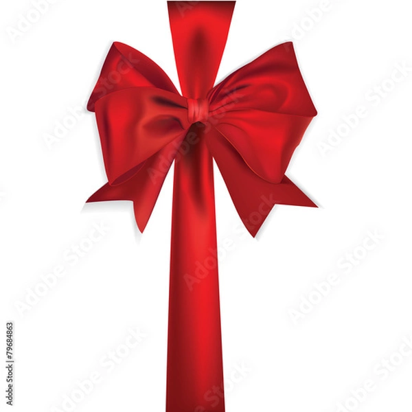 Fototapeta Shiny red satin ribbon