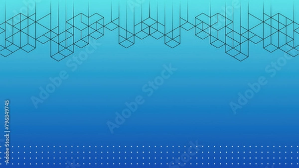 Obraz Abstract blue background with intersecting lines and geometric patterns featuring a technology-inspired design