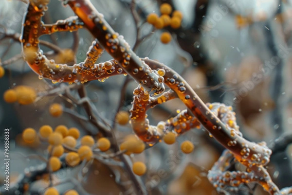 Fototapeta DNA Spiral, 3d Render, Generative AI