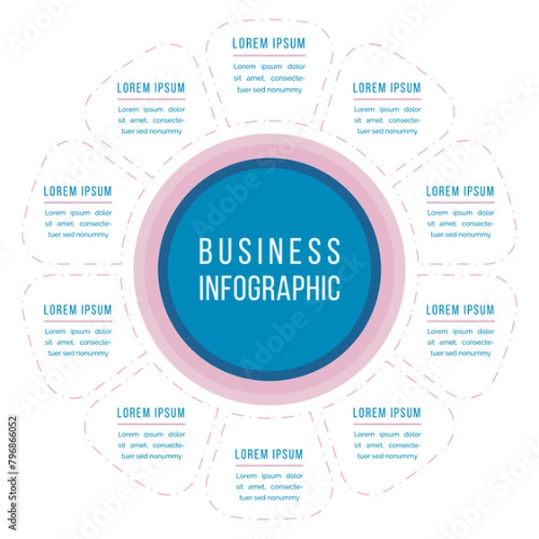 Obraz Infographic circle design 10 steps, objects, options or elements business information template