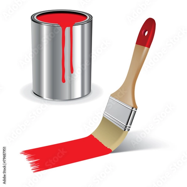 Obraz Brush and paint can