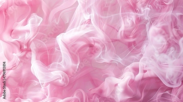 Fototapeta Close Up of Pink Smoke on White Background
