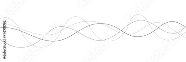 Obraz Wavy horizontal lines. Vector border design element