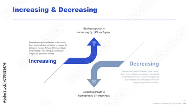 Obraz Flat business infographic diagram vector slide presentation template