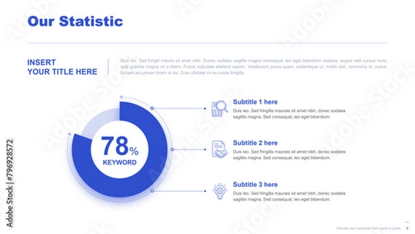 Fototapeta Flat business infographic diagram vector slide presentation template