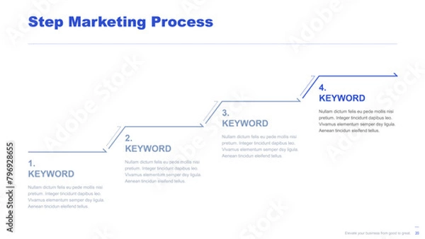 Fototapeta Flat business infographic diagram vector slide presentation template