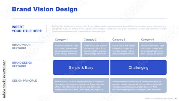 Fototapeta Flat business infographic diagram vector slide presentation template
