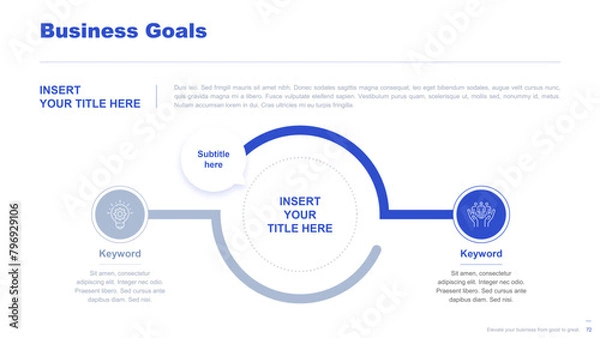 Fototapeta Flat business infographic diagram vector slide presentation template