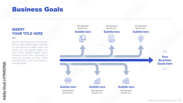 Fototapeta Flat business infographic diagram vector slide presentation template