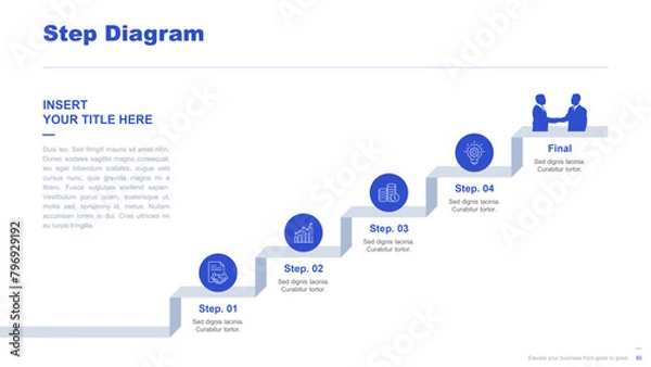 Obraz Flat business infographic diagram vector slide presentation template