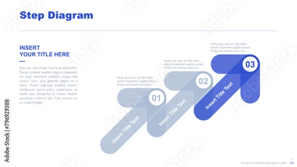 Fototapeta Flat business infographic diagram vector slide presentation template