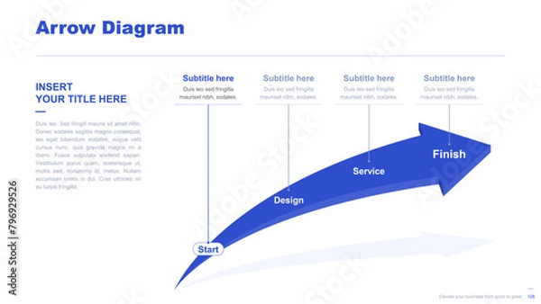 Obraz Flat business infographic diagram vector slide presentation template
