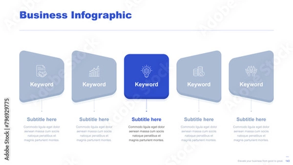 Obraz Flat business infographic diagram vector slide presentation template