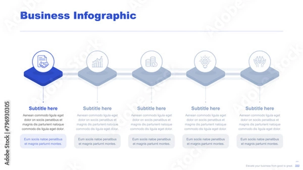 Obraz Flat business infographic diagram vector slide presentation template