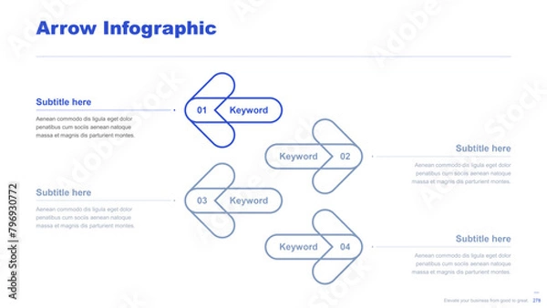 Obraz Flat business infographic diagram vector slide presentation template