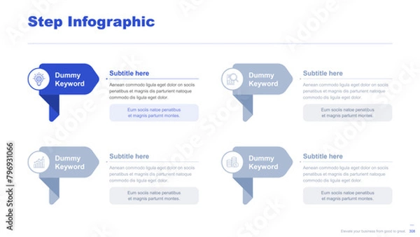 Obraz Flat business infographic diagram vector slide presentation template