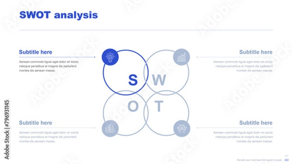 Fototapeta Flat business infographic diagram vector slide presentation template