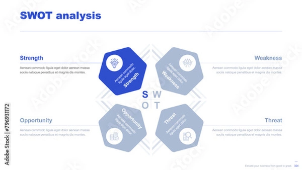Obraz Flat business infographic diagram vector slide presentation template