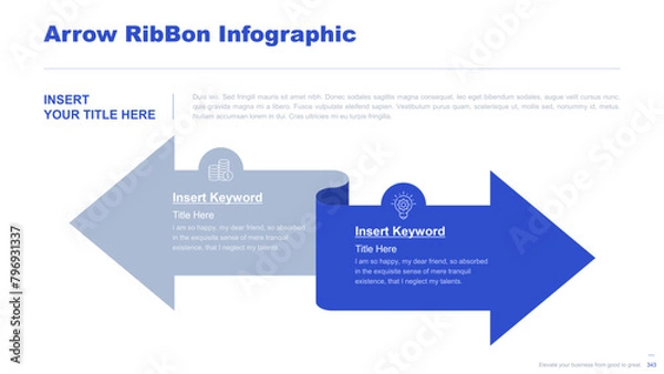 Fototapeta Flat business infographic diagram vector slide presentation template