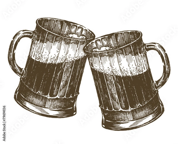 Fototapeta beer mug ship vector logo design template. Oktoberfest or drinks