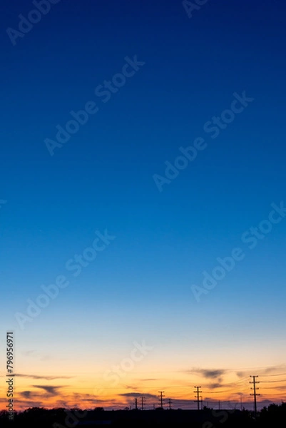 Obraz sunset over the small town