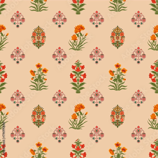 Fototapeta seamless pattern with flowers vector design.