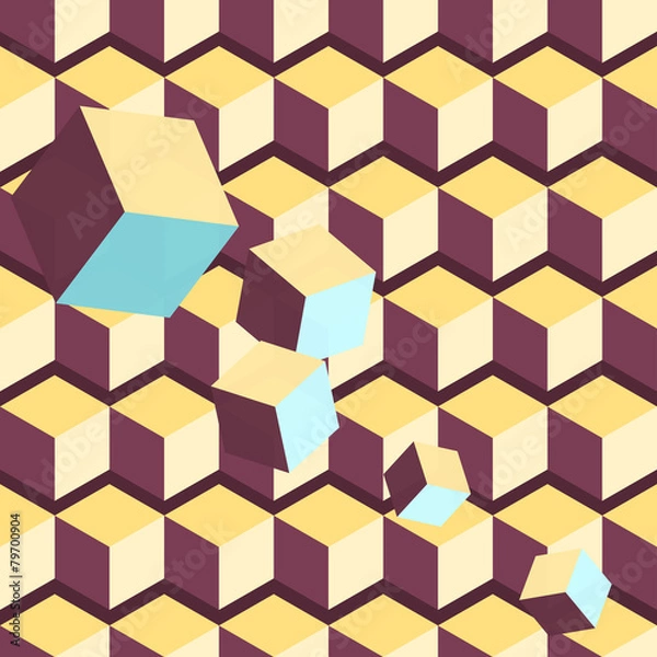 Fototapeta Seamless Geometric Pattern Isometric