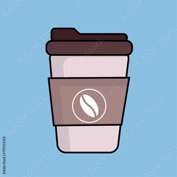 Obraz Coffee cup  vector flat illustration