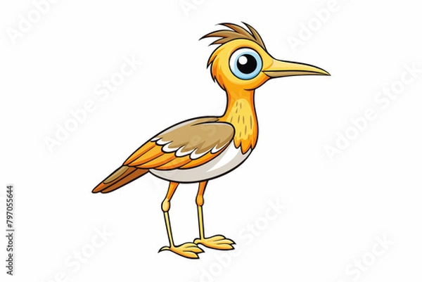 Fototapeta curlew bird cartoon vector illustration