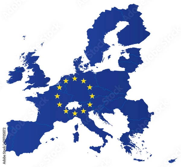 Obraz Europe union map with flag