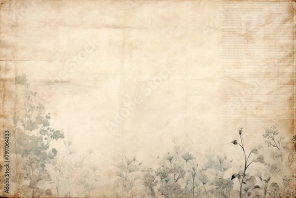 Fototapeta Ephemera style of pale grass paper backgrounds wall.