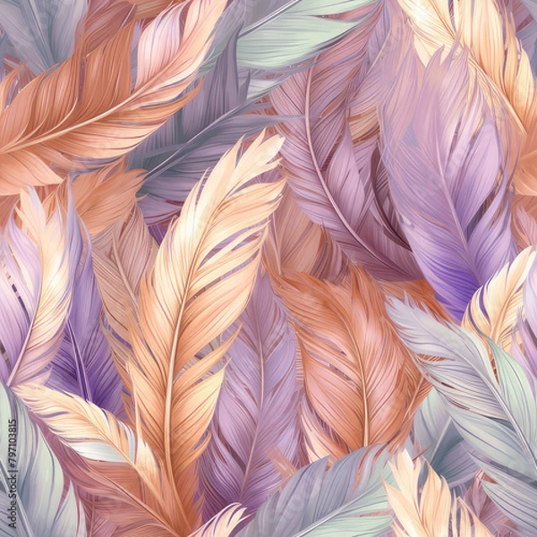 Obraz feathers on a white background