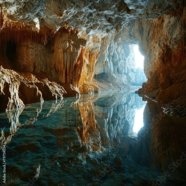 Obraz waterfall in the cave