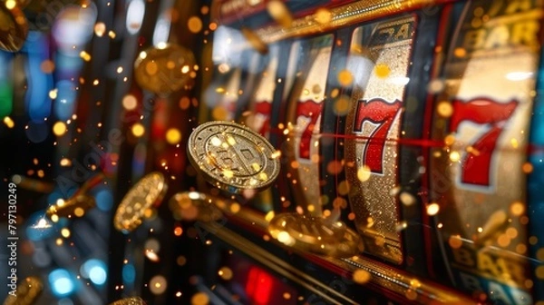 Obraz Cryptocurrency meets classic gambling concept