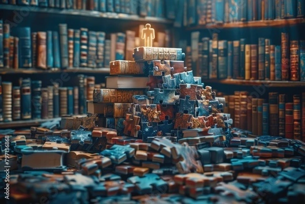 Fototapeta In search of knowledge, embracing the journey of teaching, learning, and exploration, a quest for wisdom and understanding that enriches lives and fuels intellectual curiosity and growth.