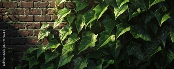 Obraz Background of green leaf plants on the wall