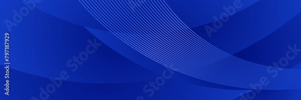 Fototapeta abstract gradient blue background with wave lines