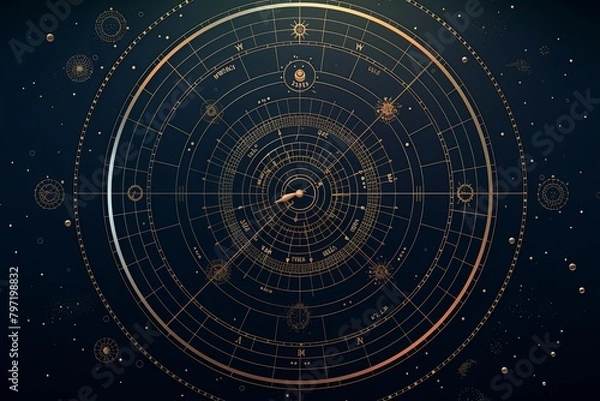 Fototapeta Celestial Zodiac: Gradients Constellation Mapping UI Software