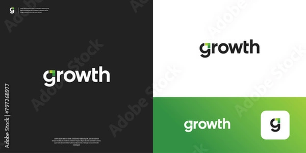 Fototapeta Modern growth financial logo design. Overlap arrow shape on letter G logo vector.
