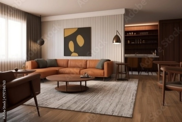 Fototapeta Home interior architecture furniture building.