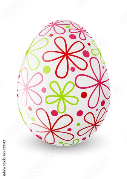 Fototapeta Easter egg with pink and green pattern