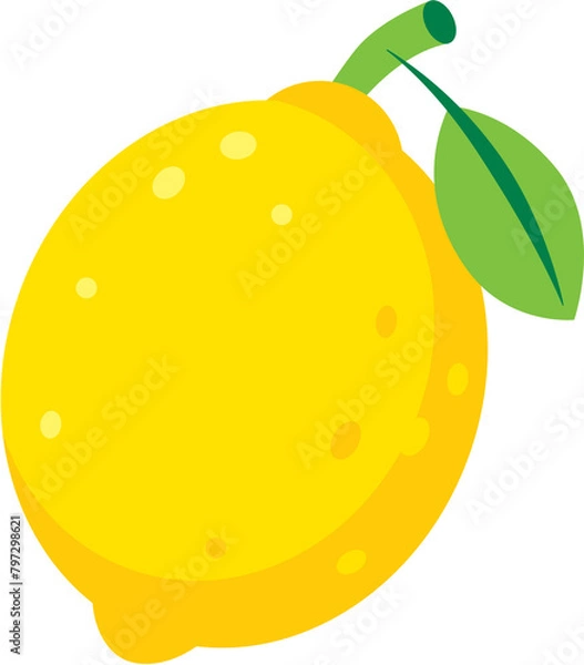 Obraz Lemon fruit flat design illustration
